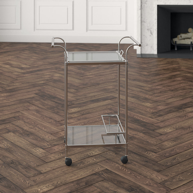 Masini Silver Trolley Bar Cart