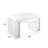 Nysa Ivory Synthetic Leather , Mirrored & Faux Crystals Vanity Stool (Assembled)