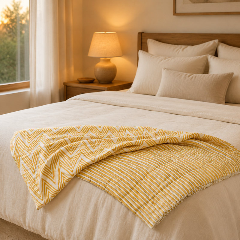 Sundown Handcrafted Cotton Throw, 70x50 Inch