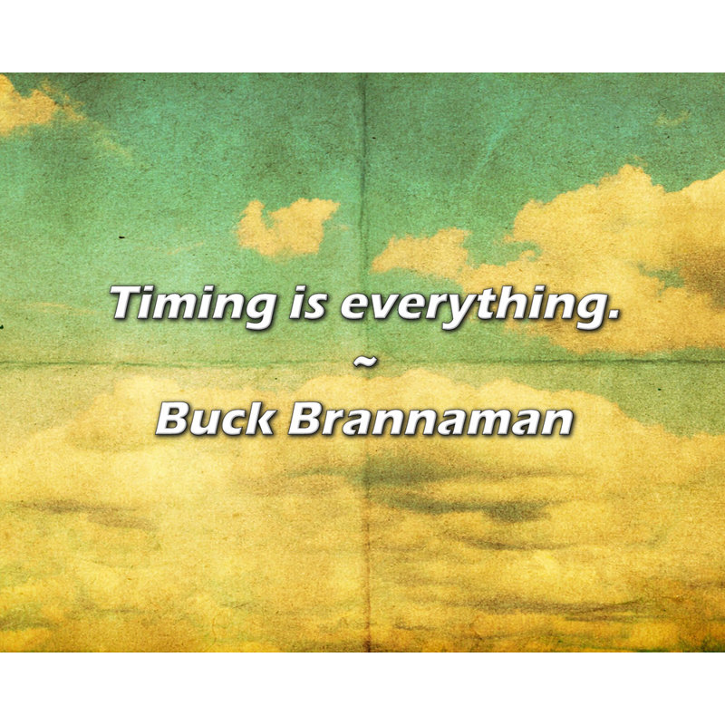 Buck Brannaman Quote: Timing is everything.