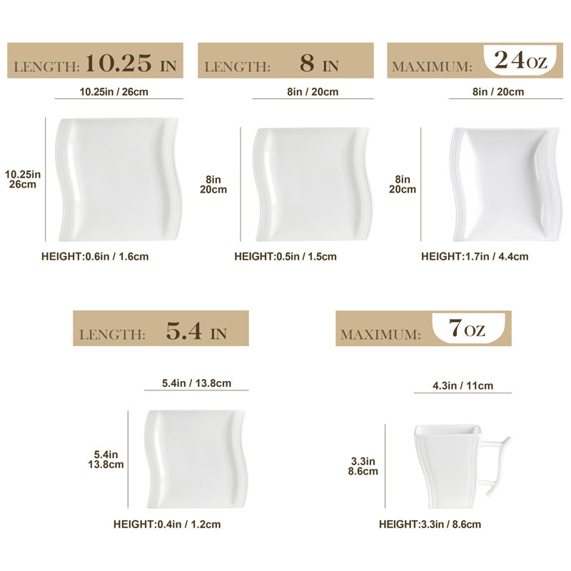 Flora 60 Piece Dinnerware Set, Service for 12