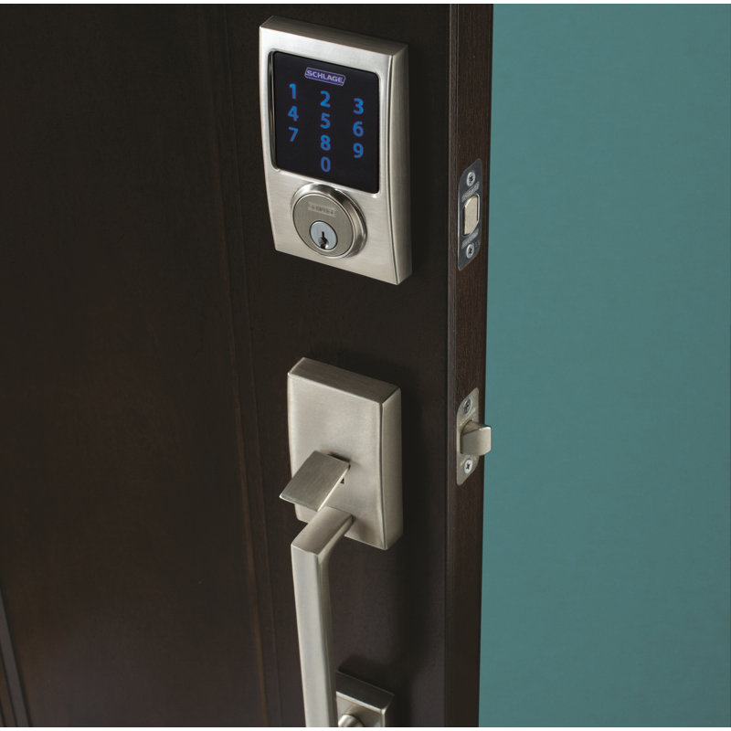 BE Series Single Cylinder Smart Deadbolt with Z-Wave Technology, Satin Nickel