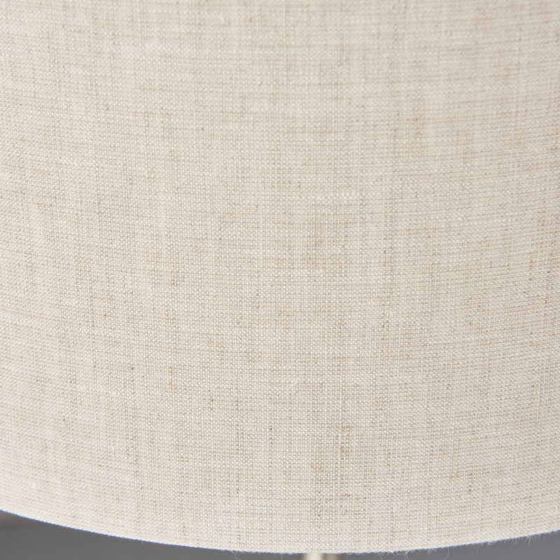 Landover Metal Table Lamp, Brushed Chrome, Natural