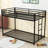 Twin Over Twin Metal Bunk Bed With Ladder And Slats