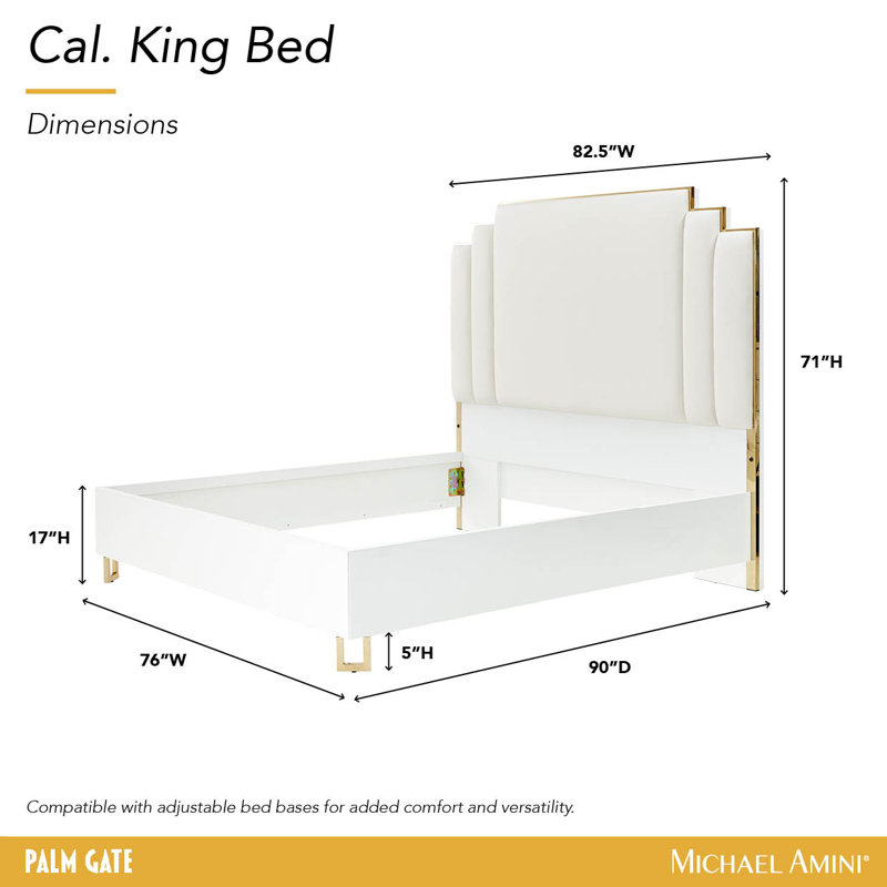 Palm Gate Upholstered Standard Bed, California King