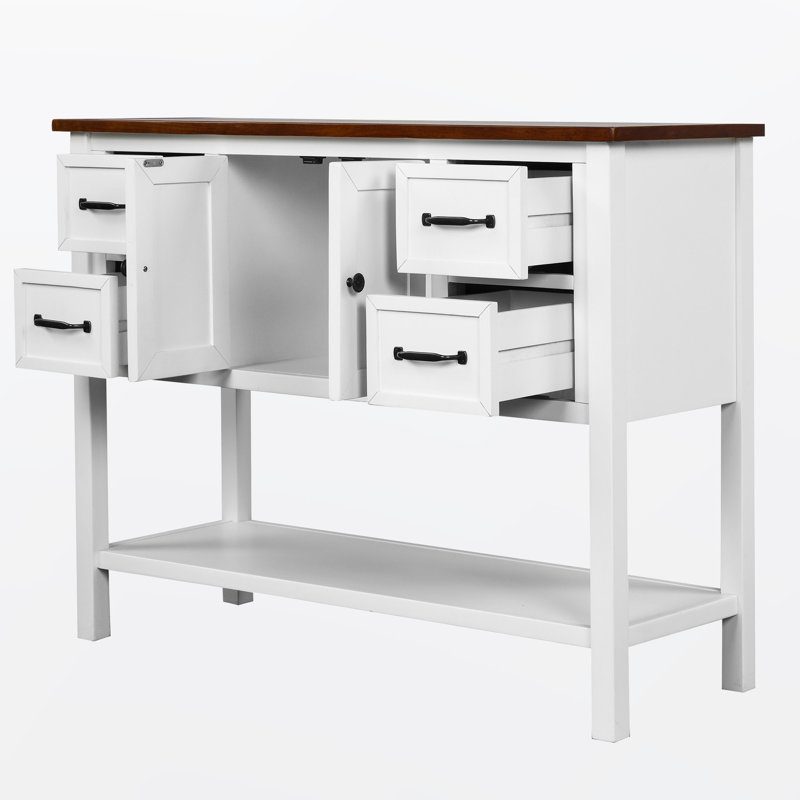 Console 43,3 po, Brun, Blanc