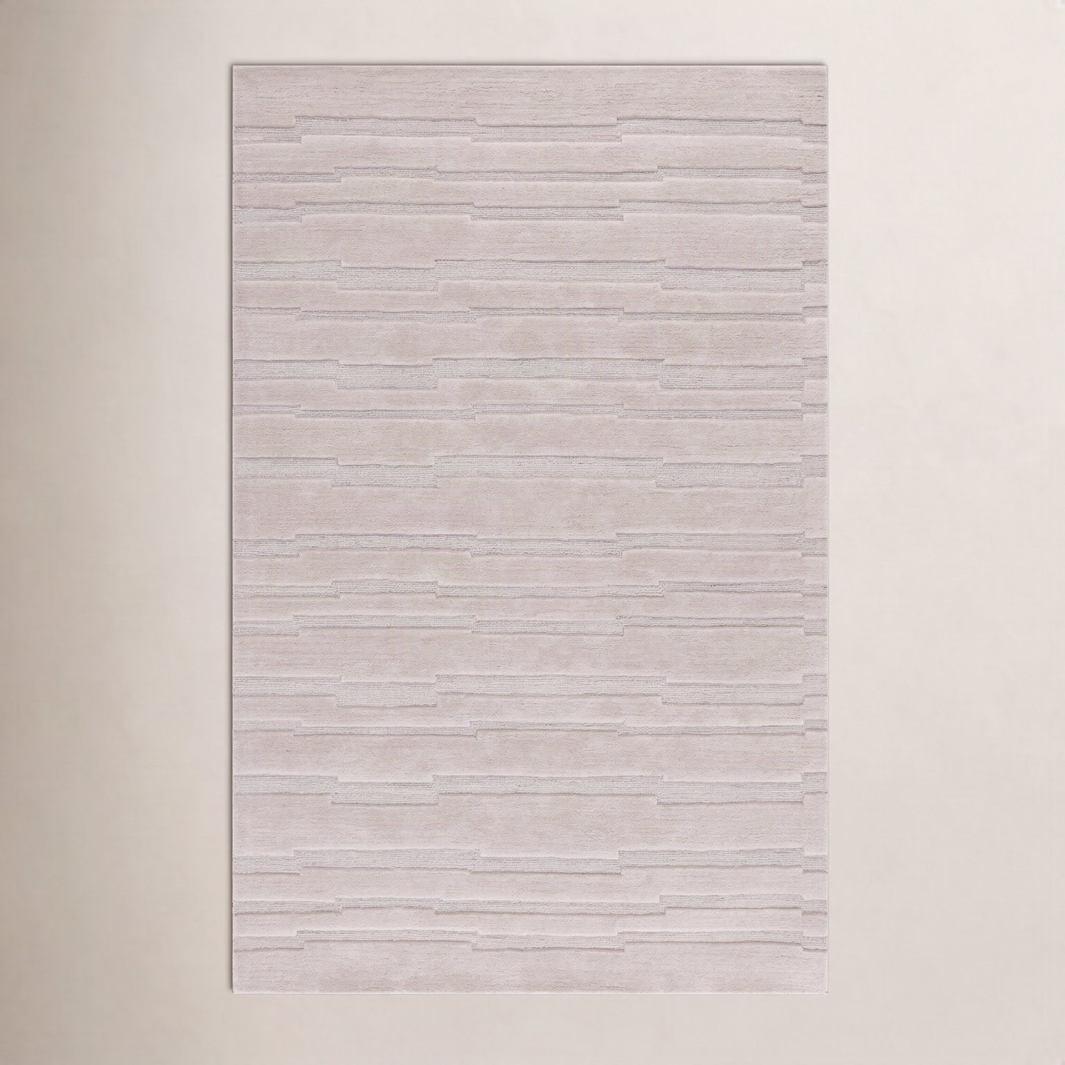 Elona Beige Hand-Tufted Wool Rug, Rectangle 4' x 6'