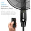 Emperial 16" Pedestal Fan with Remote Control - Free Standing Oscillating Cooling Fan, Adjustable Height, 4 Modes & Timer - Black