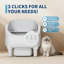 Smart Self-Cleaning Cat Litter Box – Open-Top, Automatic Odor Control, Large 10.5L Waste Bin, Ultra Quiet, 14-Day Hands-Free Use, Safe Sensors, WiFi App Control, 20 Waste Bags Included – White-970564060