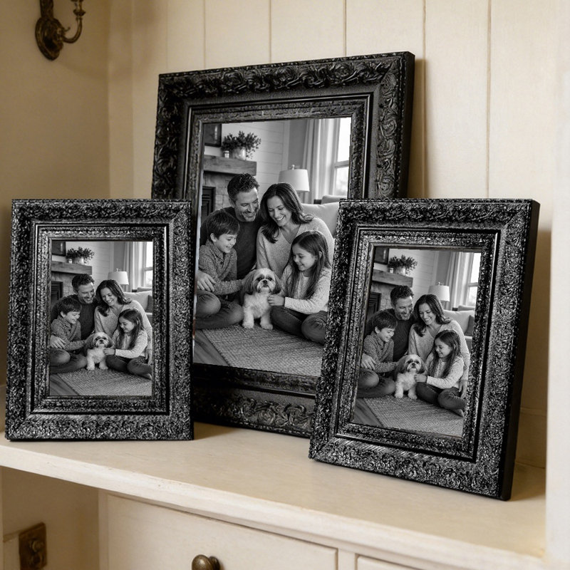 Cadre photo de bureau 1 pièce 5 "x 7" noir pour présentation de photos de mariage, 5" W x 7" H, 1, Black