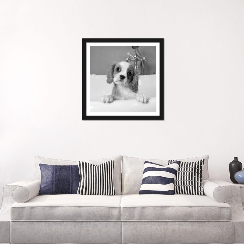 « lulu », reproduction de photo sur toile tendue Kim Levin, H 16 po x l 16 po x P 1 po, Papier d'art encadré noir, Blanc