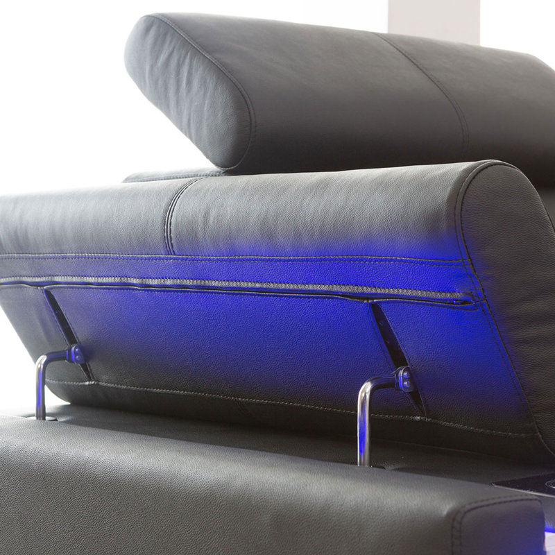 Canapé modulaire rembourré 5 pièces Gazmor, Bleu-gris