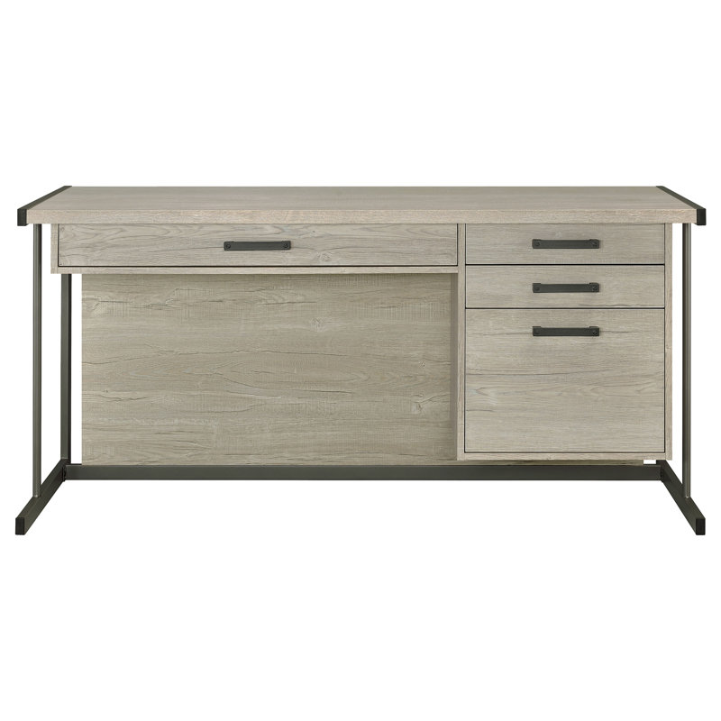 Bureau luge blanc et gris anthracite