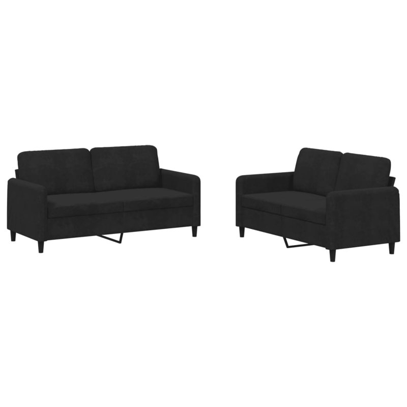 Canapé Lynnette, 100 % polyester noir, Noir