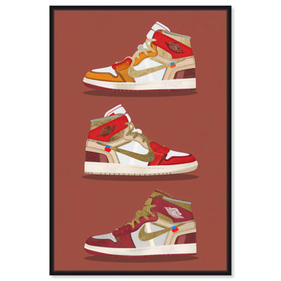 Sneaker Lineup Red Canvas Sneakerhead Posters by
