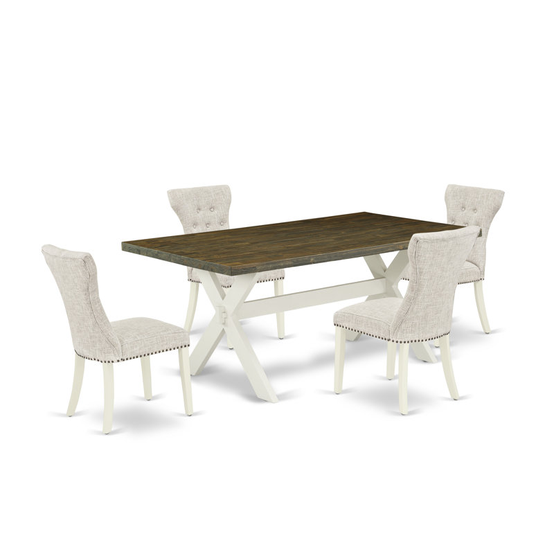 Jetset Solid Wood Top Trestle Dining Set, 5
