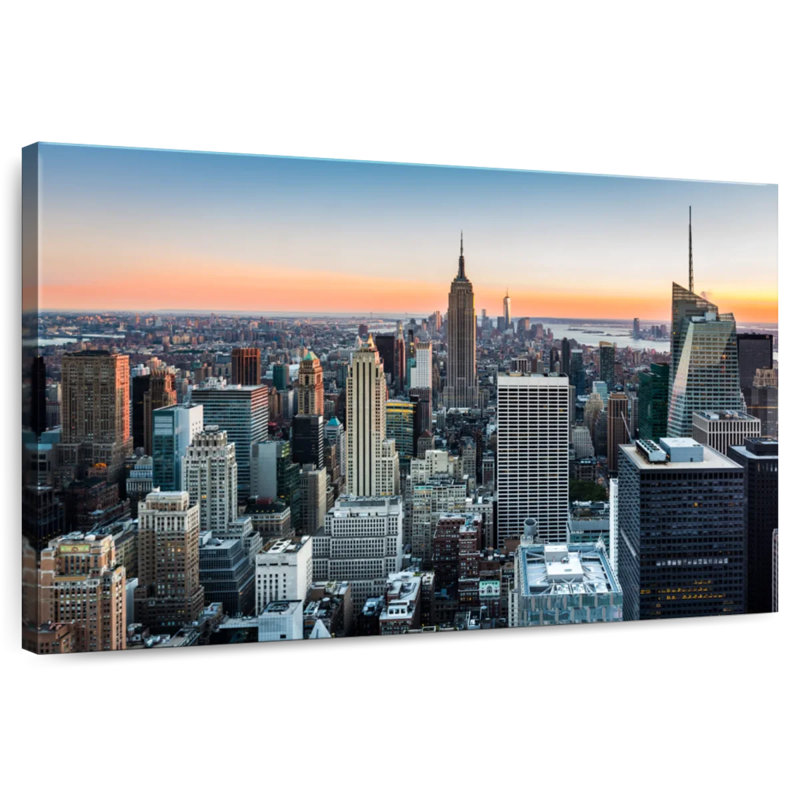 Sireci, New York au coucher du soleil, H 8 po x l 12 po