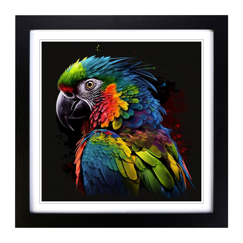 Parrot - Framed Print, Black
