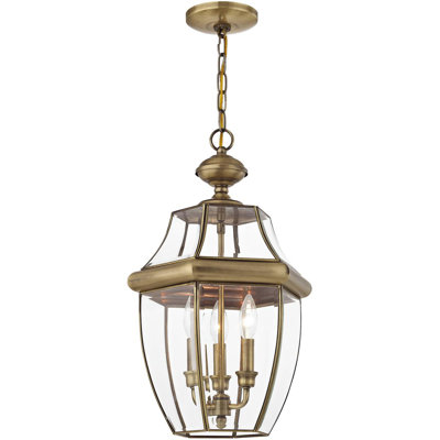 Outdoor Pendant Lighting Fixture with Clear Glass Shade
