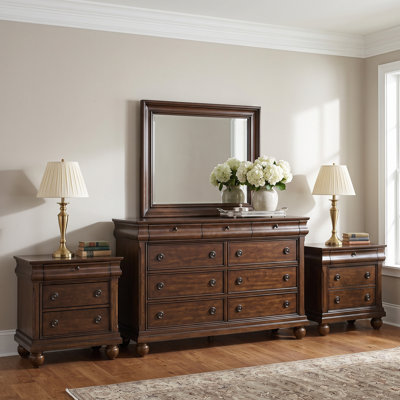 Astryd Dresser  Mirror, Two Nightstands Bedroom Set