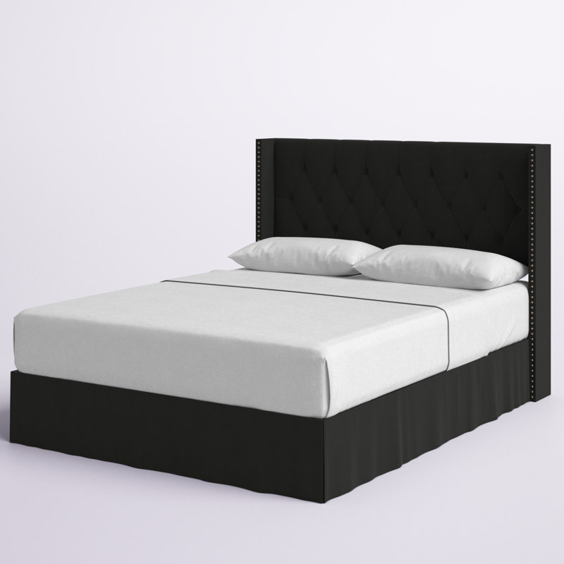 Bellavia Tufted Upholstered Panel Bed, Twin, Black