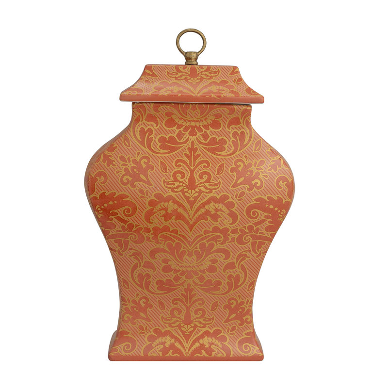 Richmond Damask Jar, Gold; Orange
