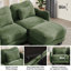 Canapé deux places vert en chenille, silhouette incurvée et assise moelleuse-708632002