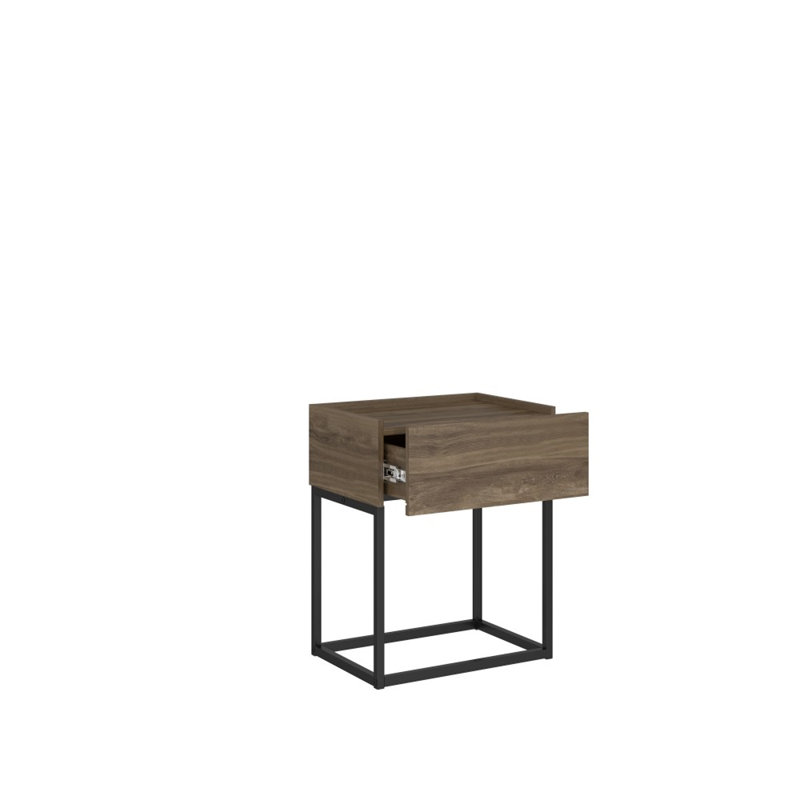 Table de chevet bijoux, blanc mat, Noir mat, Noir