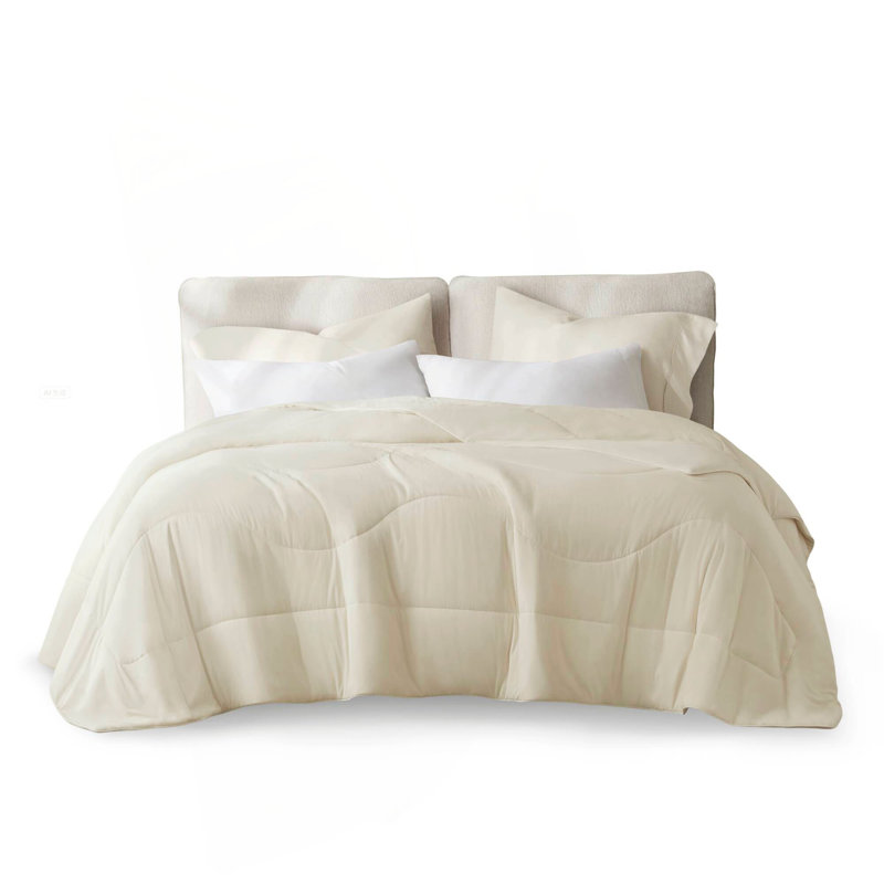 Couverture d'édredon réversible 1 pièce Tencel, Édredon double, Ivory