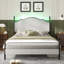 Lark Manor Upholstered Bed Frame With 51.2" Tall Headboard, Metal Four Poster/LED/Easy Assembly-818393766-817797519