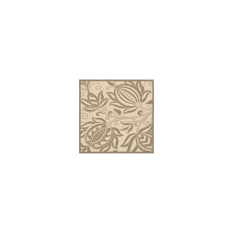 Herefordshire Performance Floral Indoor/Outdoor Area Rug, Square 6'7"