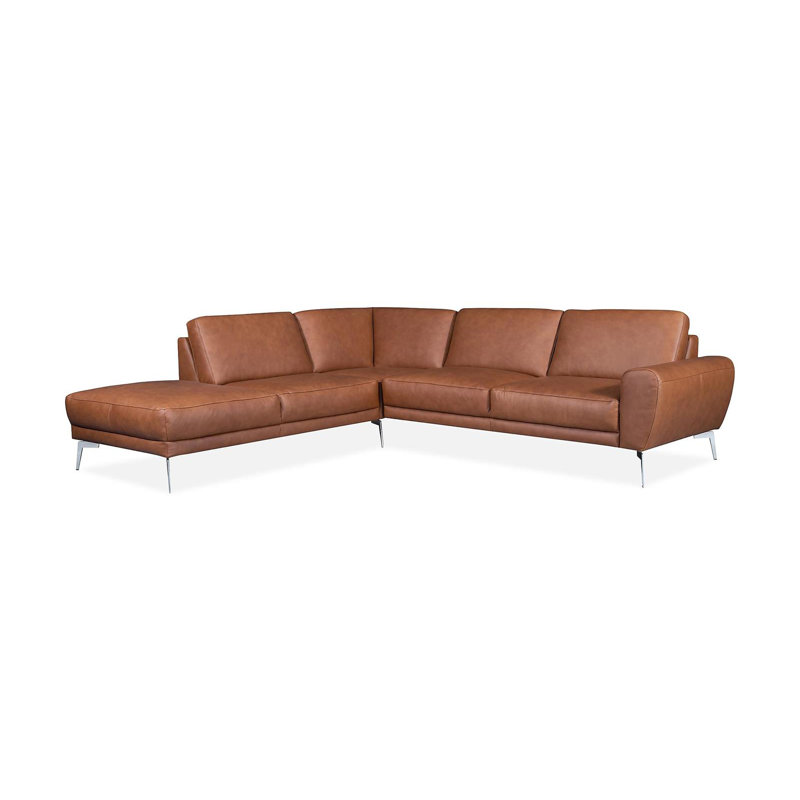 Edenilson 5 Seater Corner Sofa , Cognac, Left Hand Facing