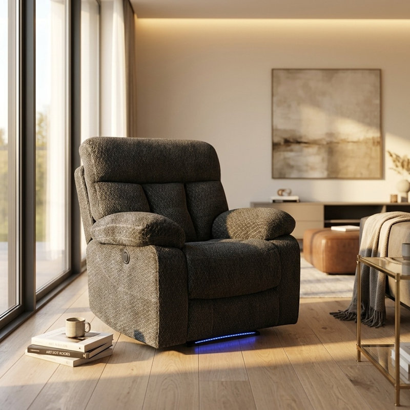 Fauteuil inclinable gris en cachemire