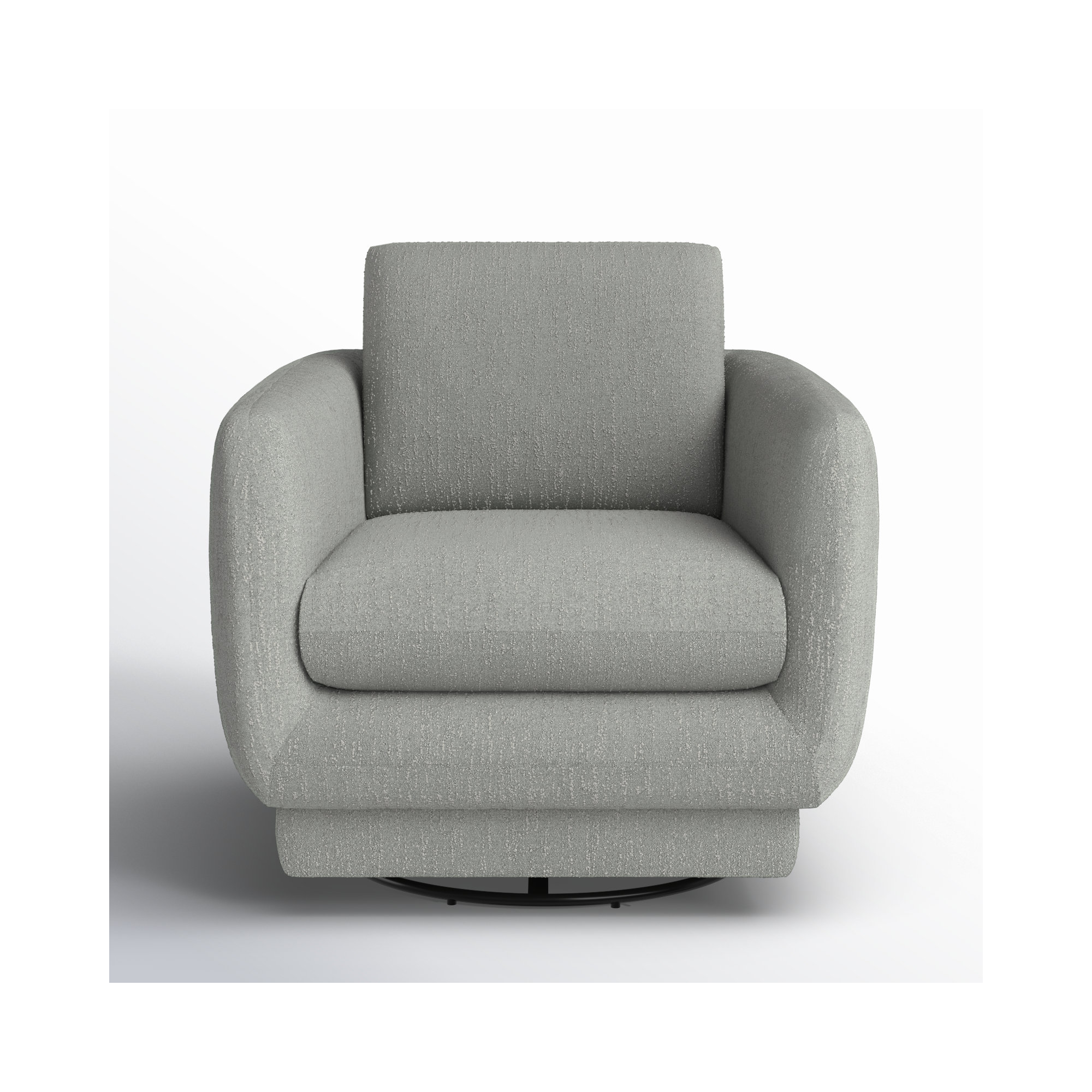 Ramel Upholstered Swivel Armchair, Mellow Gray Chenille