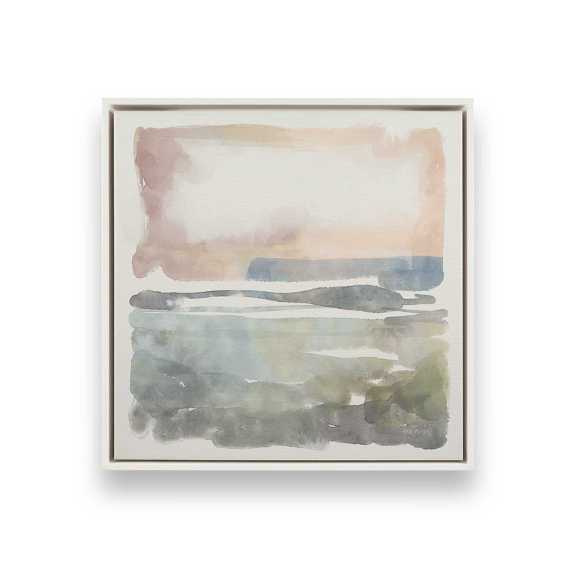 «Soft Abstract» par Anne Tavoletti, reproduction d'art sur toile, H 12 po x l 12 po, Cadre flottant, Blanc