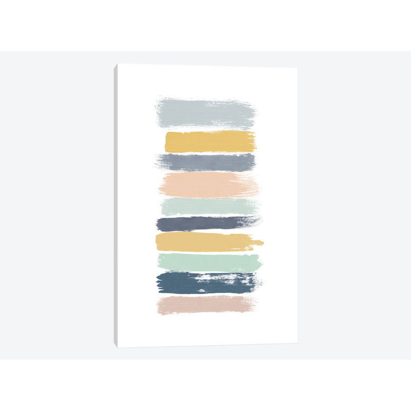 Rayures pastel par Orara Studieo-impression, H 12 po x l 8 po x P 0,75 po, Toile tendue