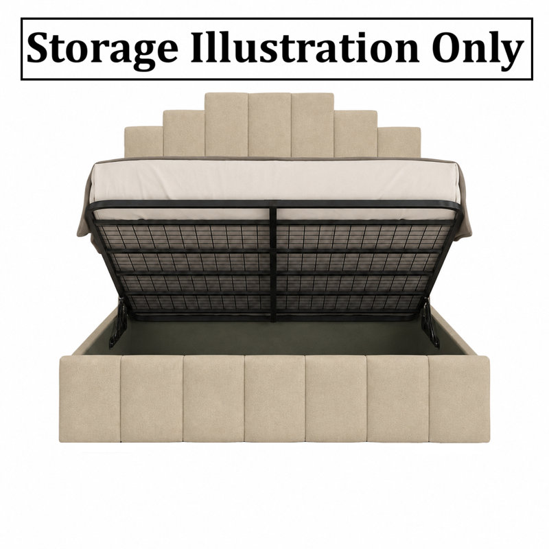 Balzhan Upholstered Ottoman Storage Bed, Black, Super King (6')