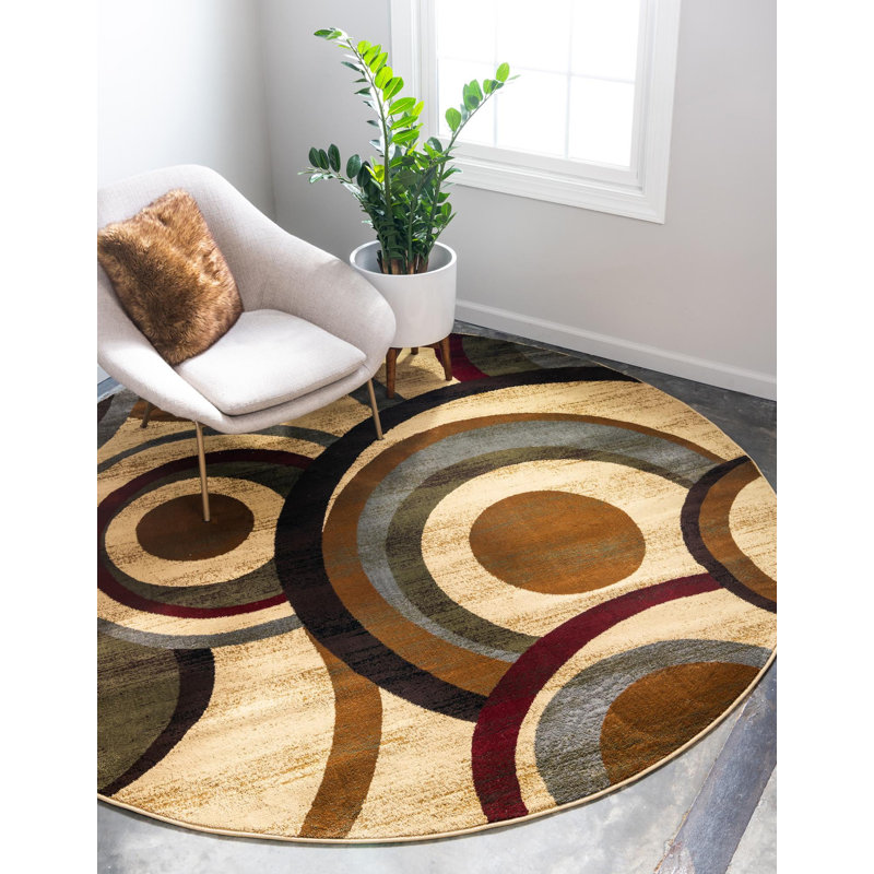 Ivetta Abstract Indoor Rug, Round 8'