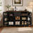 Kayoyr Kitchen Island with Drop Leaf Power Outlet and Storage Cabinets