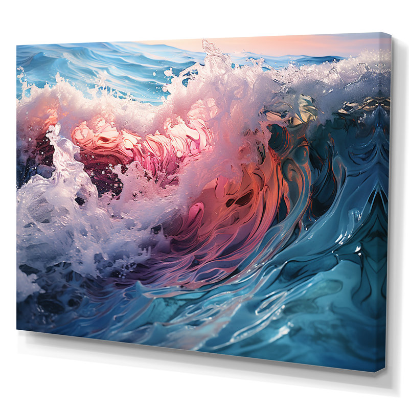 «Tropical Beach Waves Fusion II», reproduction sur toile, H 30 po x l 40 po x P 1,5 po, Toile tendue