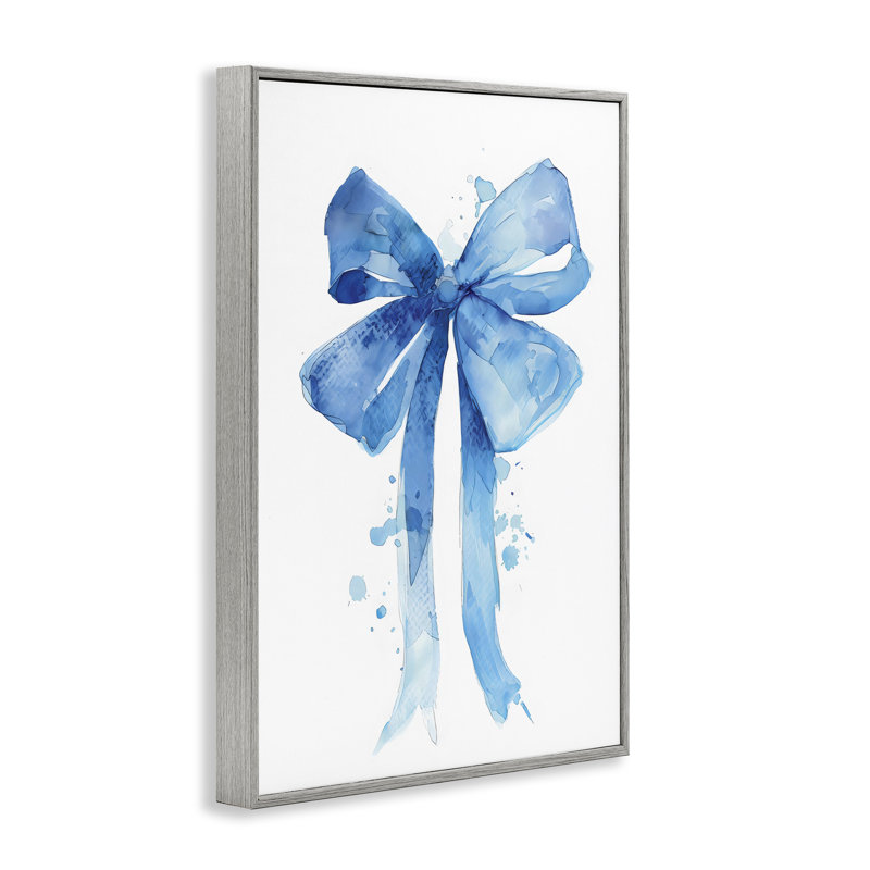 «Blue Watercolor Bow Illustration», giclée par LSR Design Studio, Estampe numérique Farmhouse, H 24 po x l 16 po