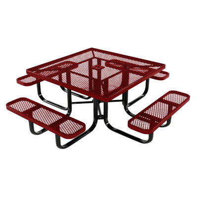 46In Square Picnic Table, Textured Burgundy, Kids