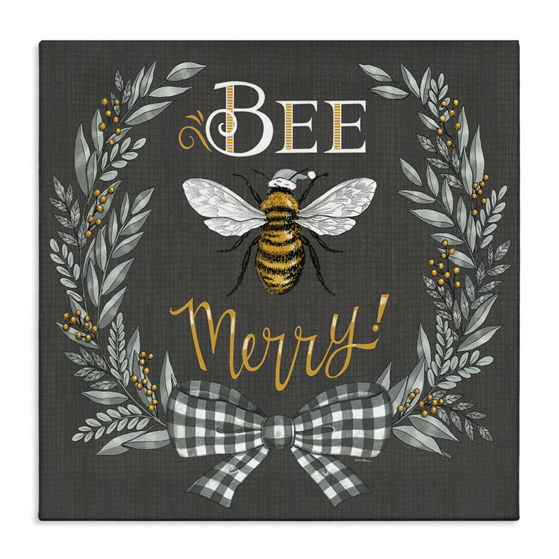 «Bee Merry with Garland» par Deb Strain, H 17 po x l 17 po