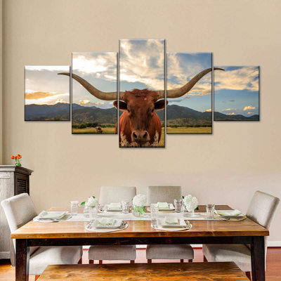 «Mighty Longhorn Wall Art», reproduction d'art sur toile