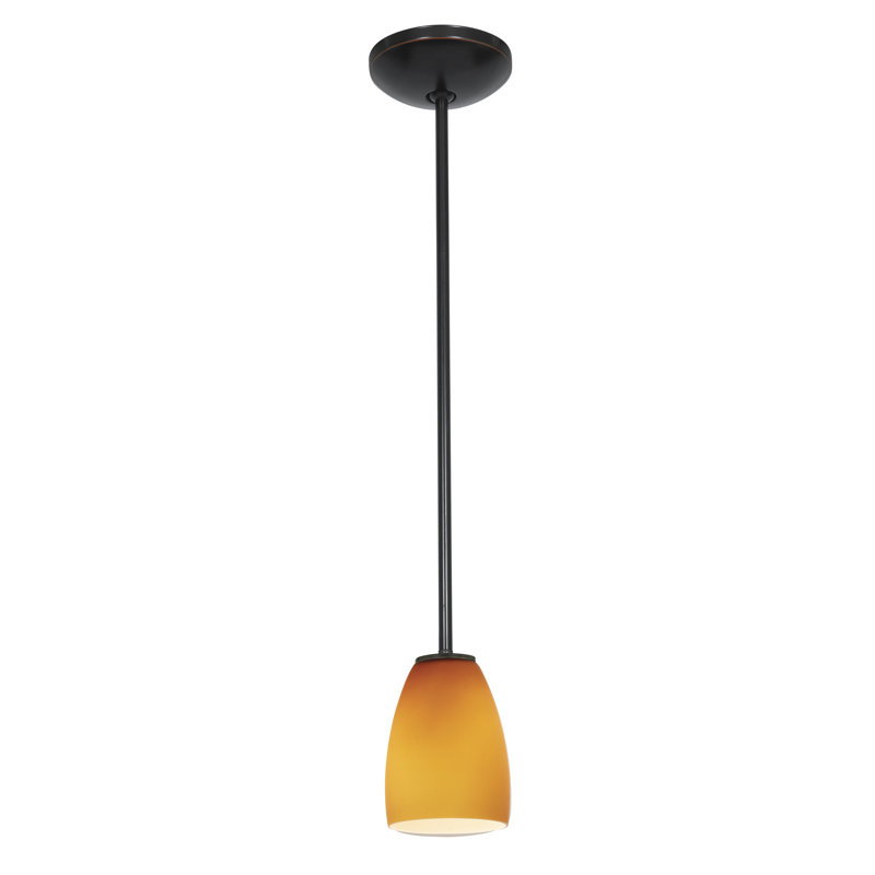 Phinney 1 - Light Single Pendant, Amber, Oil Rubbed Bronze