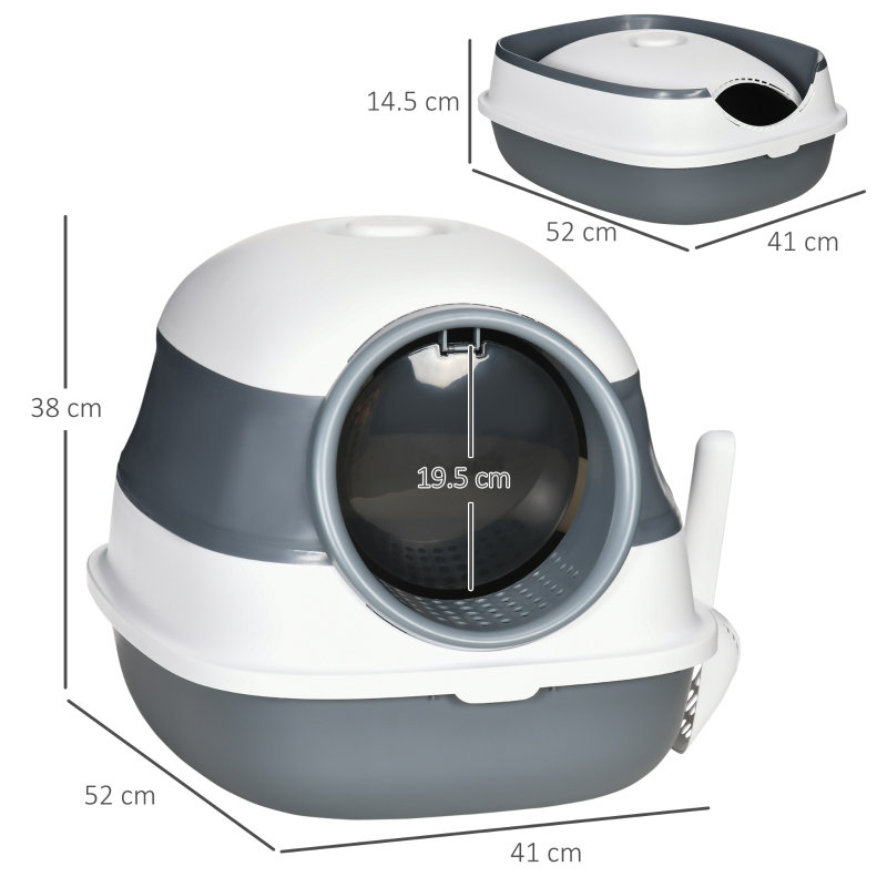Pawtropolis Polypropylene Enclosed Litter Box with Scoop
