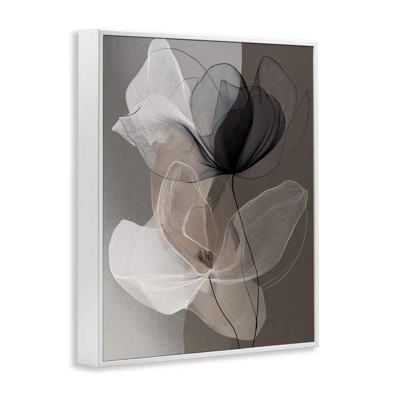 «Gossamer» noir et brun, estampe numérique, design par Annabelle Hall, H 30 po x l 24 po