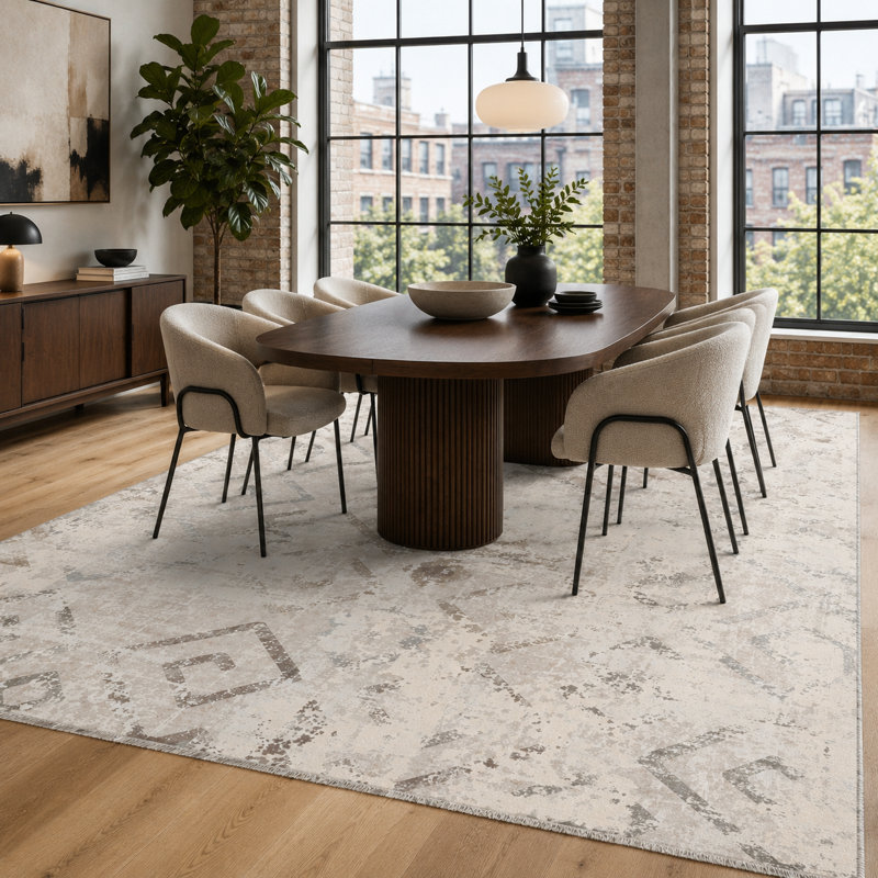 Trellis Cotton and Chenille Flatweave Area Rug, 60 x 100 cm