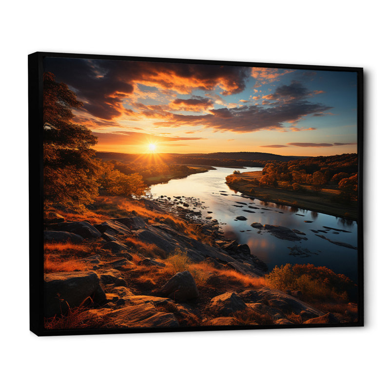 Paysage côtier du Delaware I sur toile, H 16 po x l 32 po x P 1 po, Cadre flottant noir