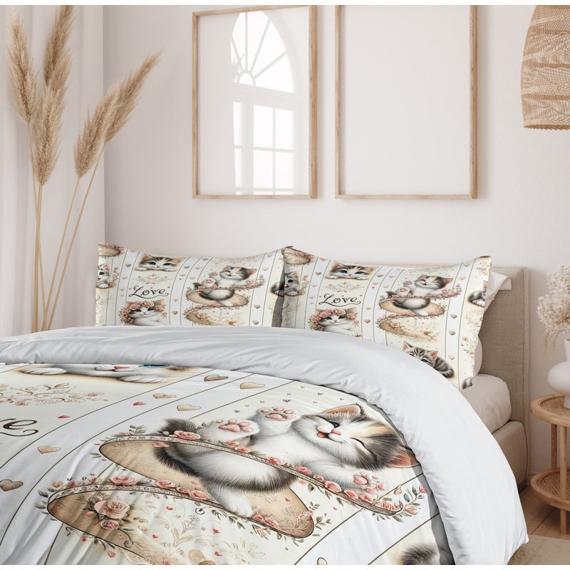 Cat Duvet Cover, Queen Duvet Cover + 2 Standard Shams